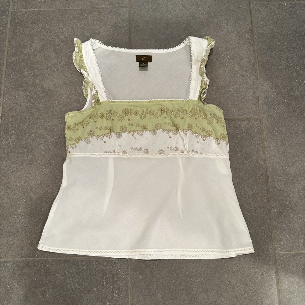 EUC Anthropologe Cap Sleeve Blouse Top